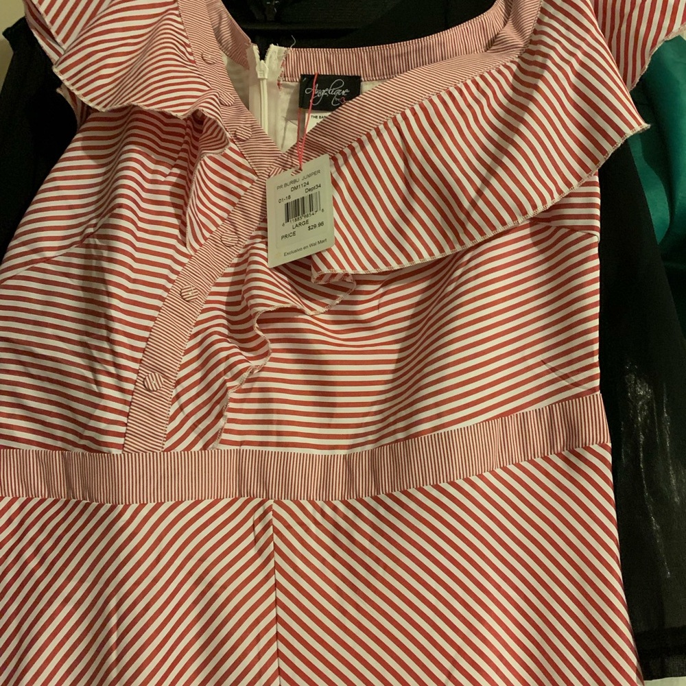 Red stripes romper